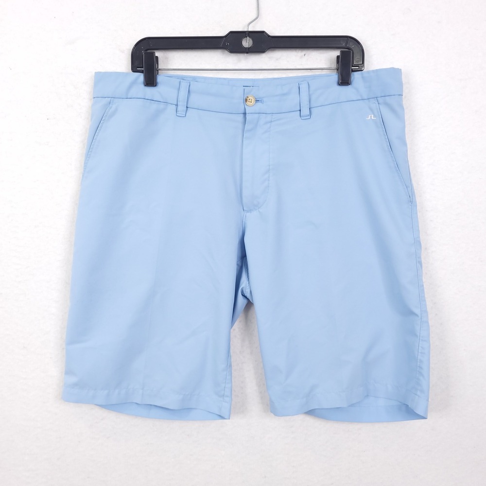 J.Lindeberg Golf Shorts Mens Blue Size 36 Technical Performance Preppy Chino